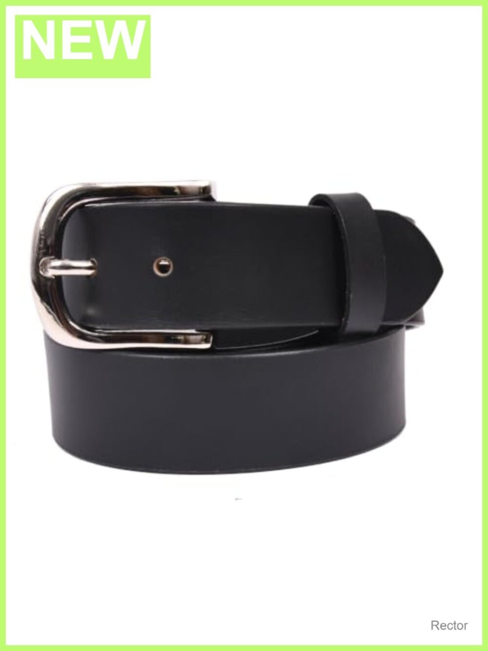 Men's Full Grain Leather Belt, 1.25 Inch Wide, Casual Style, Rectangular
